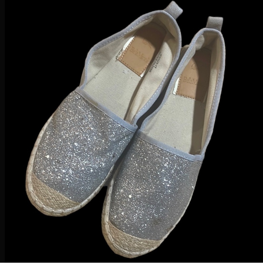 Bella Marie Mandy Glitter Pastel Blue slip on Espadrille Flats
